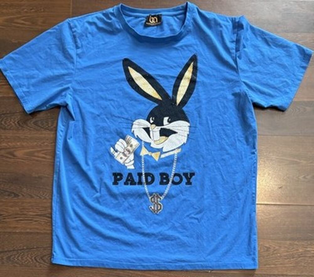Bourgeois Avenue Paris Bugs Bunny Paid Boy Shirt Blue M